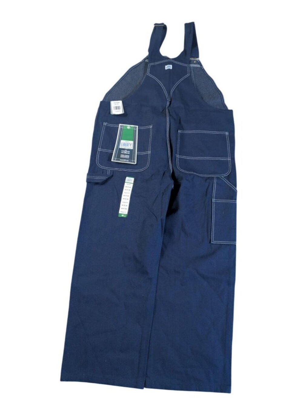 NWT Liberty Denim Bib Overalls Mens 44x30 Rigid Blue Workwear Carpenter Pants